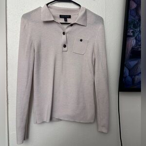 Banana Republic Soft Beige / Cream Button-Up Sweater